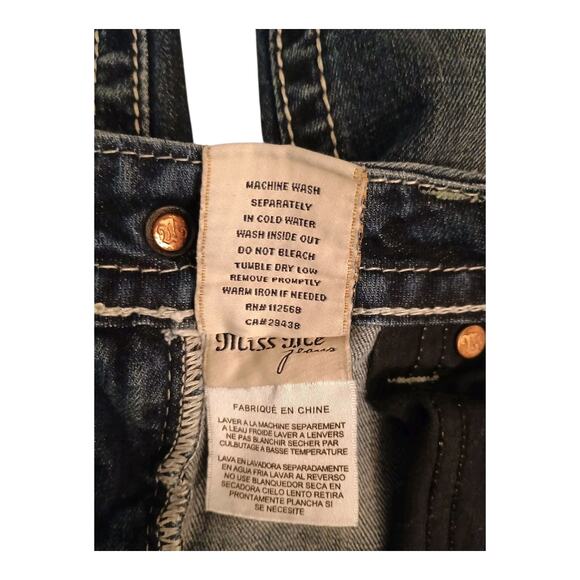 Miss Me Women's‎ Boyfriend Capri Jeans Bling Embroidery Medium Wash Size 25 - Picture 9 of 12